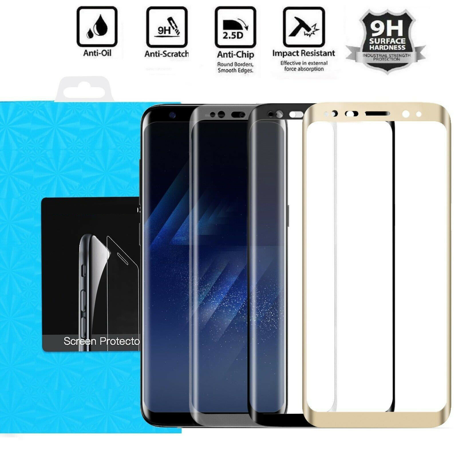 Full Cover Tempered Glass Screen Protector For Samsung Galaxy S9 S8 S7 Edge Plus