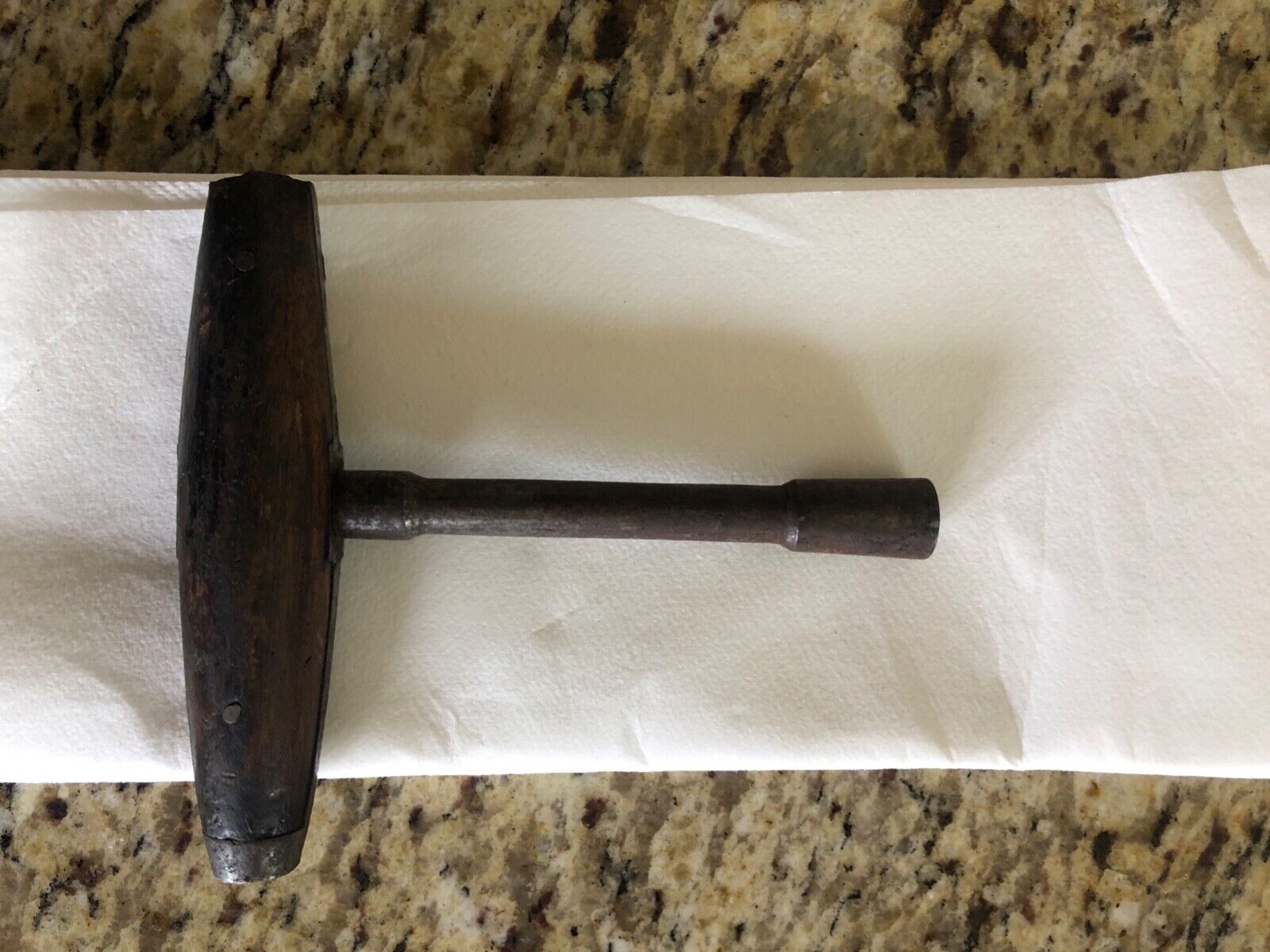 Piano Tuning Tool T Wrench Spanner With Wooden Handle. Good Condition.